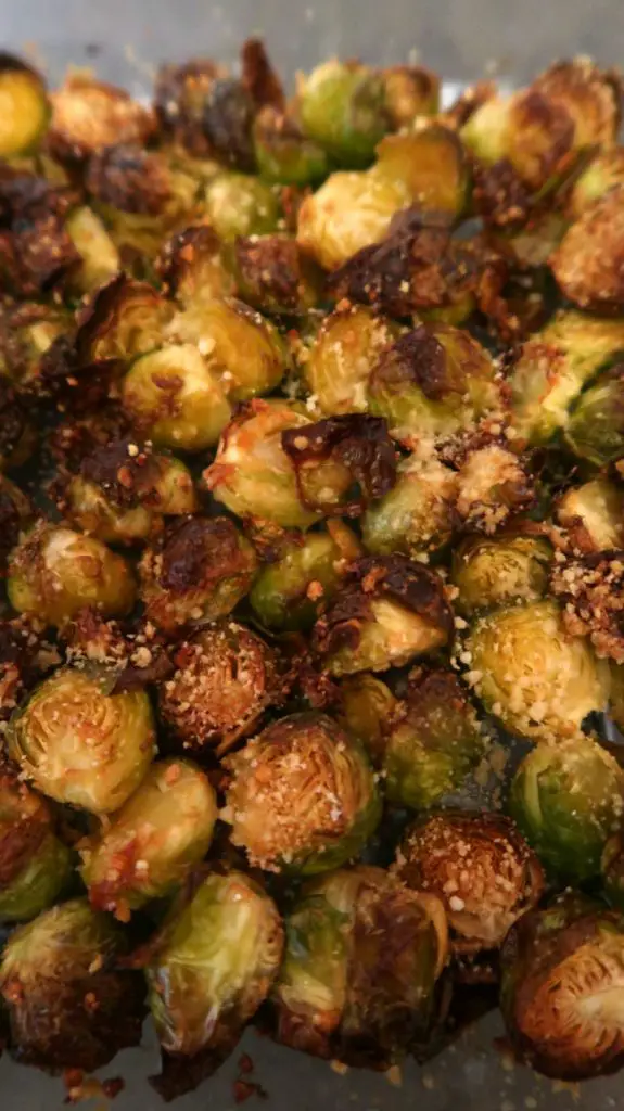 Keto Garlic Parmesan Roasted Brussels Sprouts