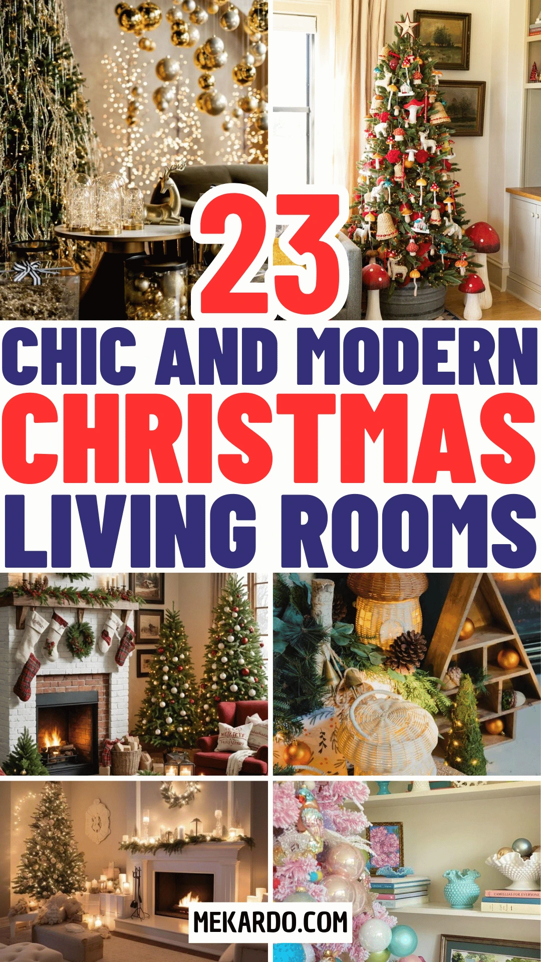 23 Chic and Modern Christmas Living Room Designs for a Festive Upgrade ...