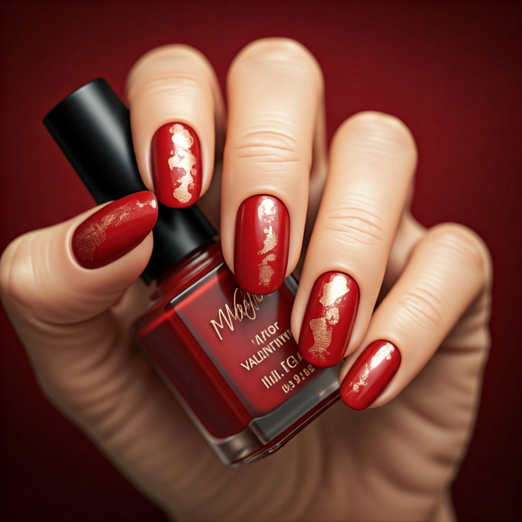 Foil Accent Magic for Valentines Nail