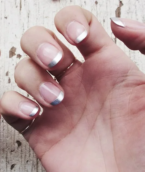 Metallic French Tips Nail