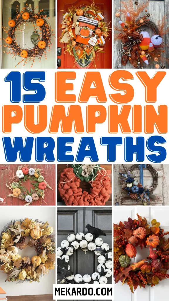 15 Festive Pumpkin Wreaths for Your Front Door