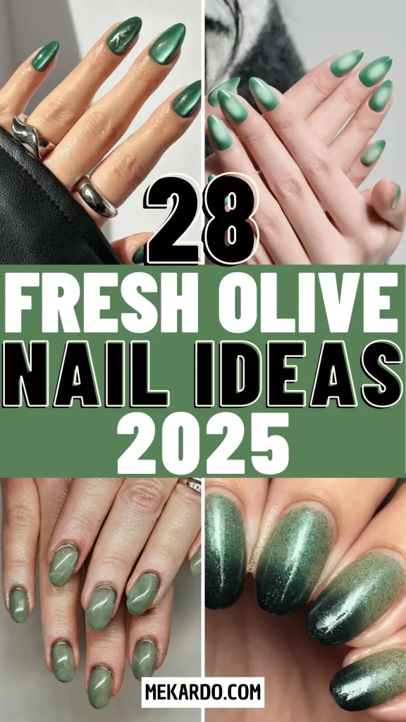 28 Fresh Olive Green Nail