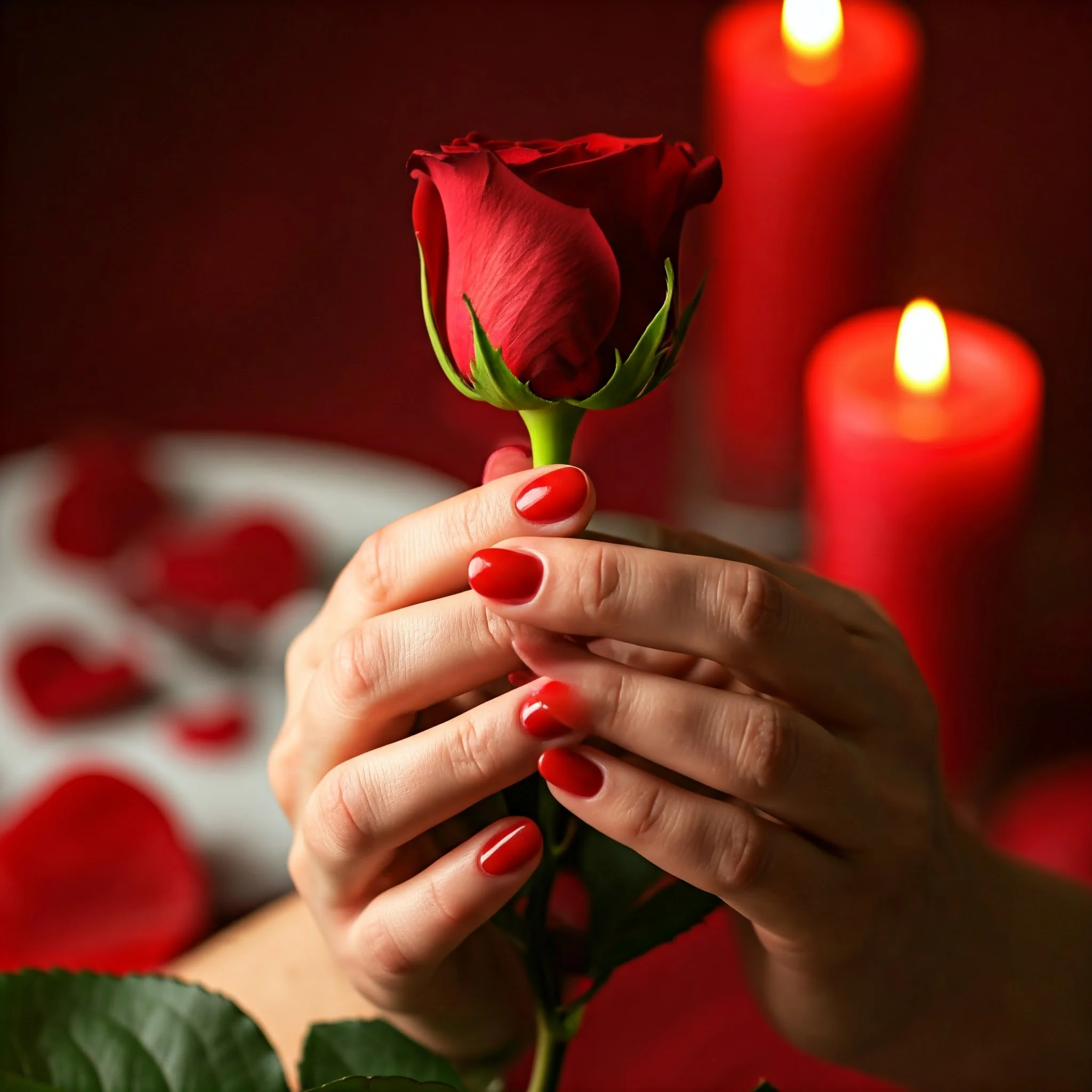 Classic Red Romance for Valentines Nail